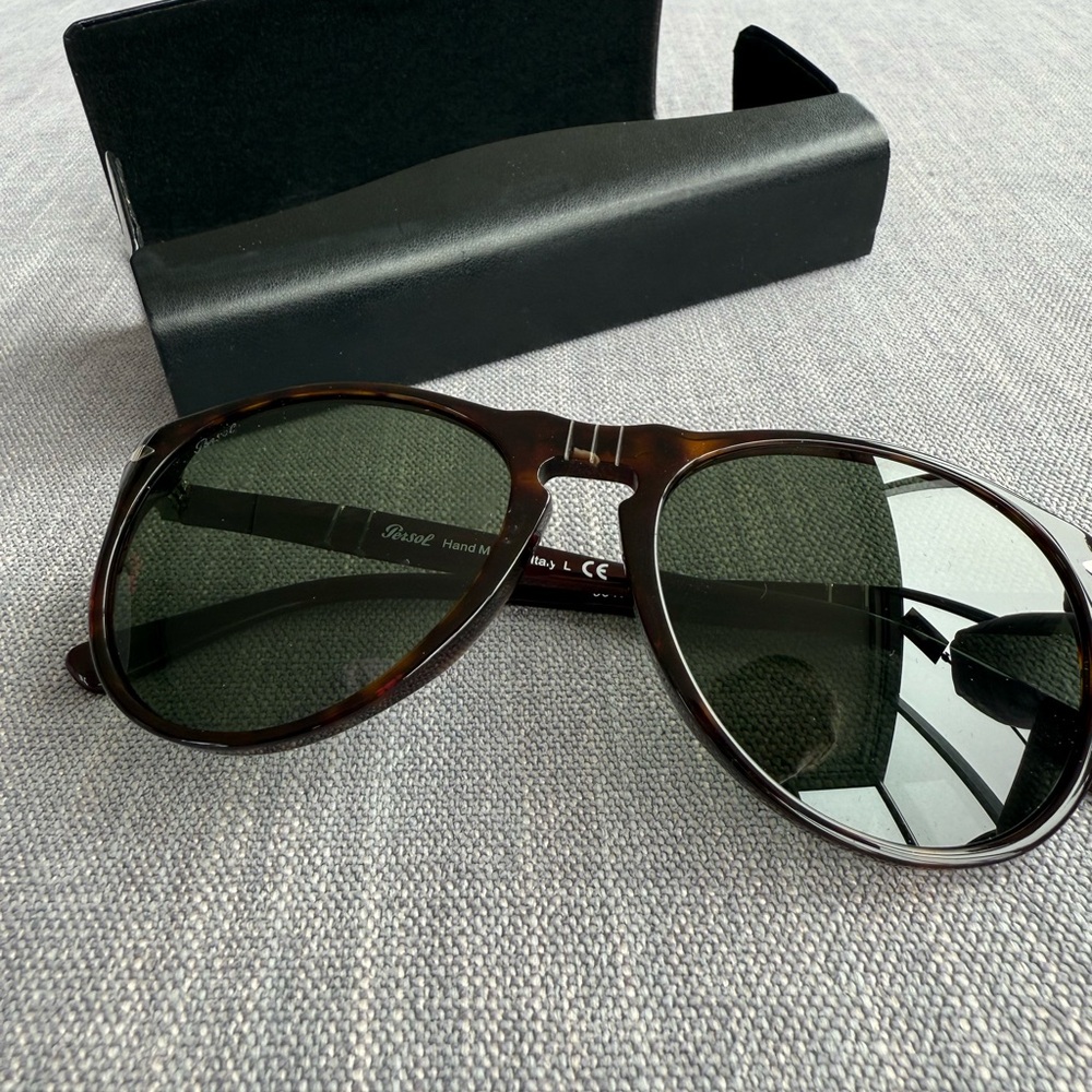 Persol Aviator Sunglasses Brown Green UV Protection